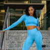 Marvel Seamless LS Crop Top (Sky Blue)