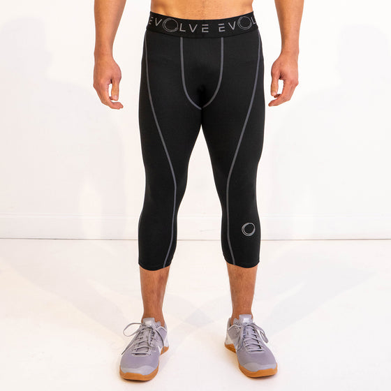 LE 3/4 Compression Leggings - Black/Grey