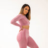 Marvel Seamless LS Crop Top (Pink)