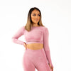 Marvel Seamless LS Crop Top (Pink)