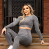 Marvel Seamless LS Crop Top - Grey