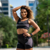 Elevate Seamless Sports Bra (Black and White)