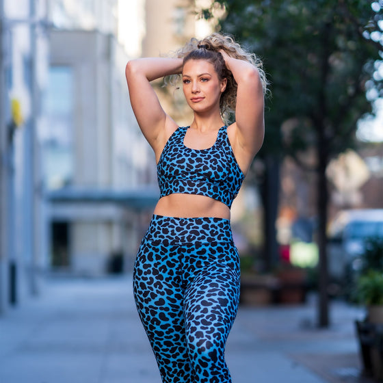 Adore Sports Bra - Blue Leopard - Live Evolutionary