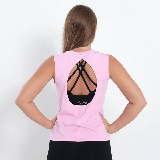 Evolve Open Back Tank (Pink) - Live Evolutionary