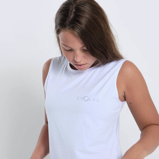 Evolve Open Back Tank (White) - Live Evolutionary