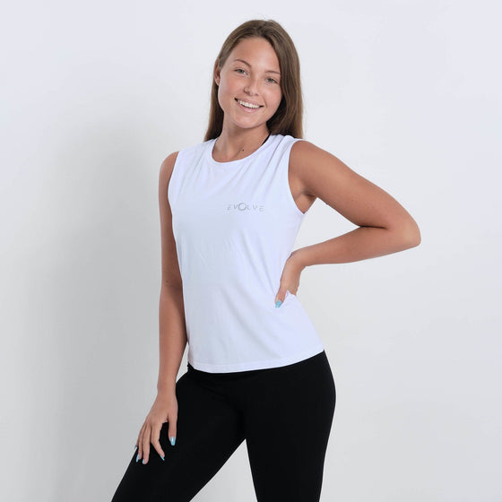 Evolve Open Back Tank (White) - Live Evolutionary