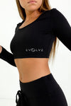 Evolve Sport Crop Top (Black) - Live Evolutionary