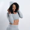 Evolve Sport Crop Top (Marble Grey) - Live Evolutionary