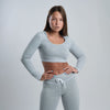 Evolve Sport Crop Top (Marble Grey) - Live Evolutionary