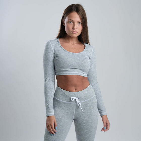 Evolve Sport Crop Top (Marble Grey) - Live Evolutionary