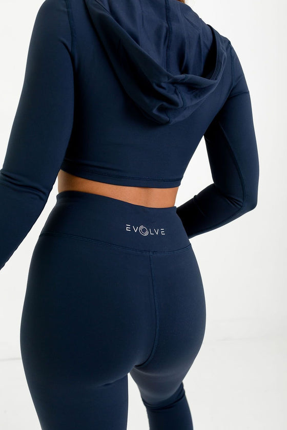 Evolve Sport Crop Top (Navy Blue) - Live Evolutionary