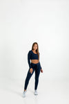 Evolve Sport Crop Top (Navy Blue) - Live Evolutionary