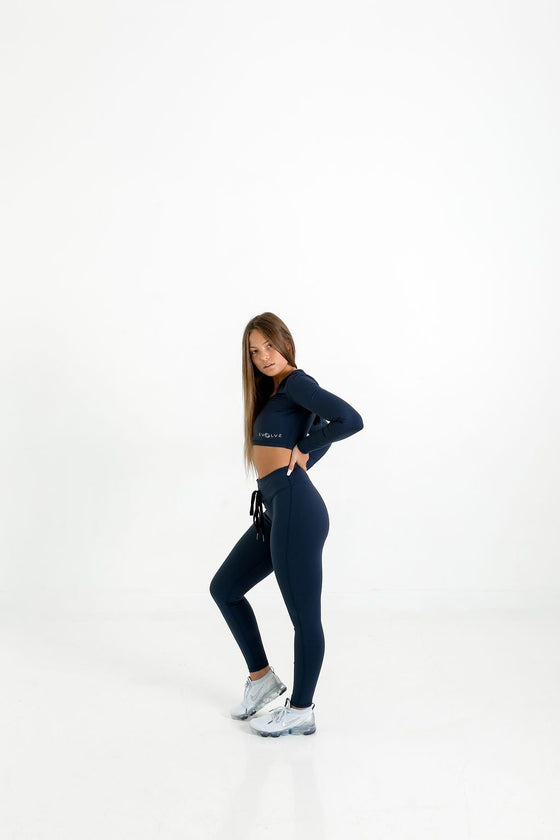 Evolve Sport Leggings (Navy Blue) - Live Evolutionary