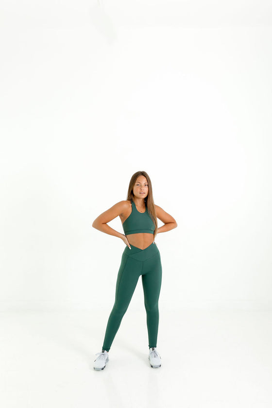 Queen Vee Leggings (Dark Green) - Live Evolutionary