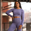 Marvel Seamless LS Crop Top - Purple