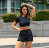 Marvel Seamless Crop Tee - Black - Live Evolutionary