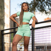 Marvel Seamless Crop Tee - Mint Green