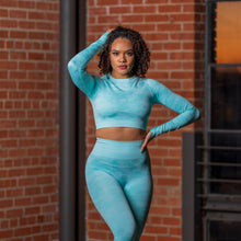  Rebel Seamless Crop Top (Camo Mint Blue) - Live Evolutionary