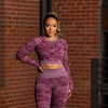 Rebel Seamless Crop Top (Camo Plum) - Live Evolutionary