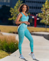 Rebel Seamless Sports Bra (Camo Mint Blue) - Live Evolutionary